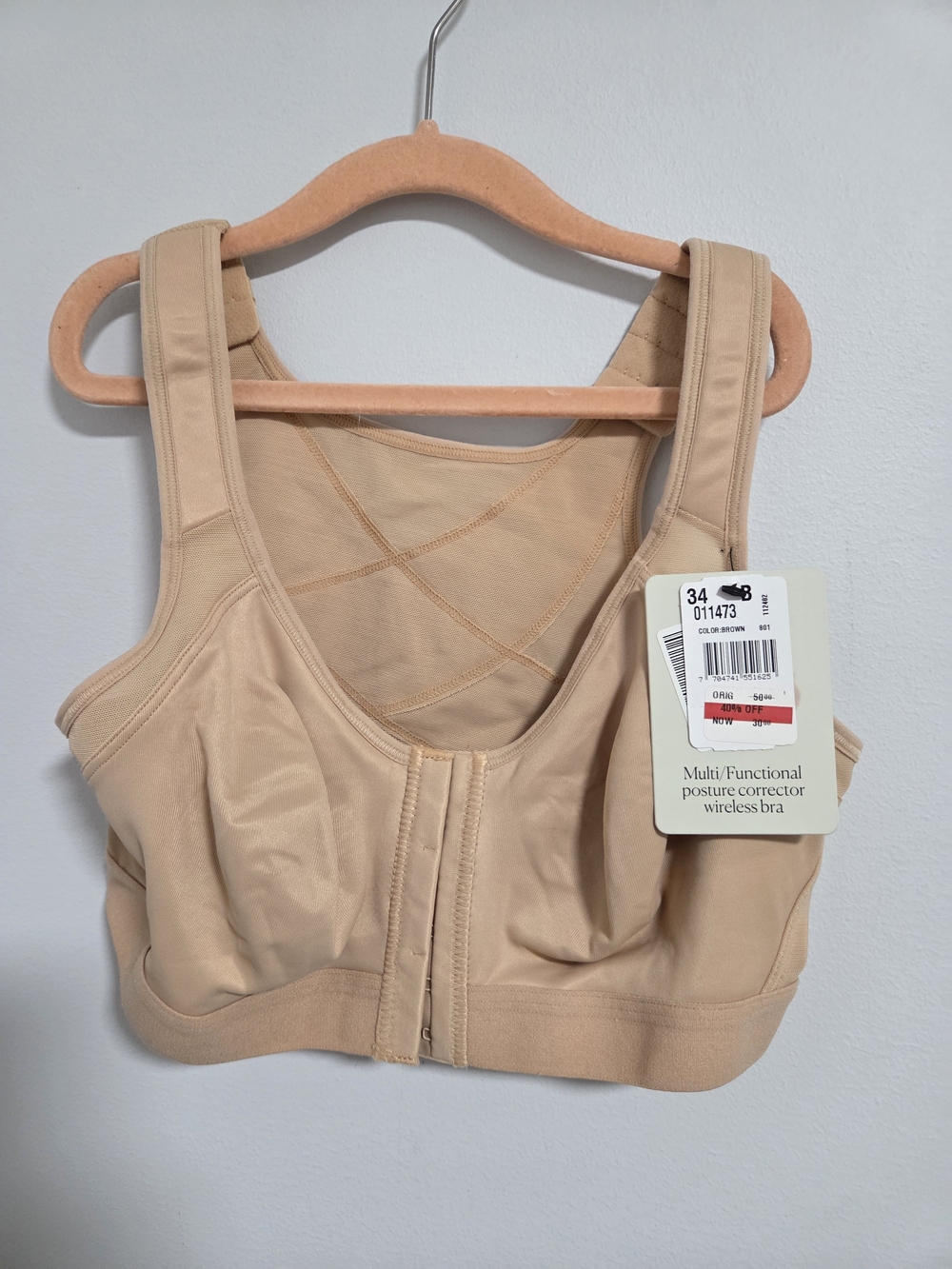 Leonisa Front-Closure Multi-Functional Wireless Posture Correction Bra - Nude